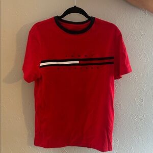 Tommy Hilfiger Red and Black Men's Short Sleeve Tee